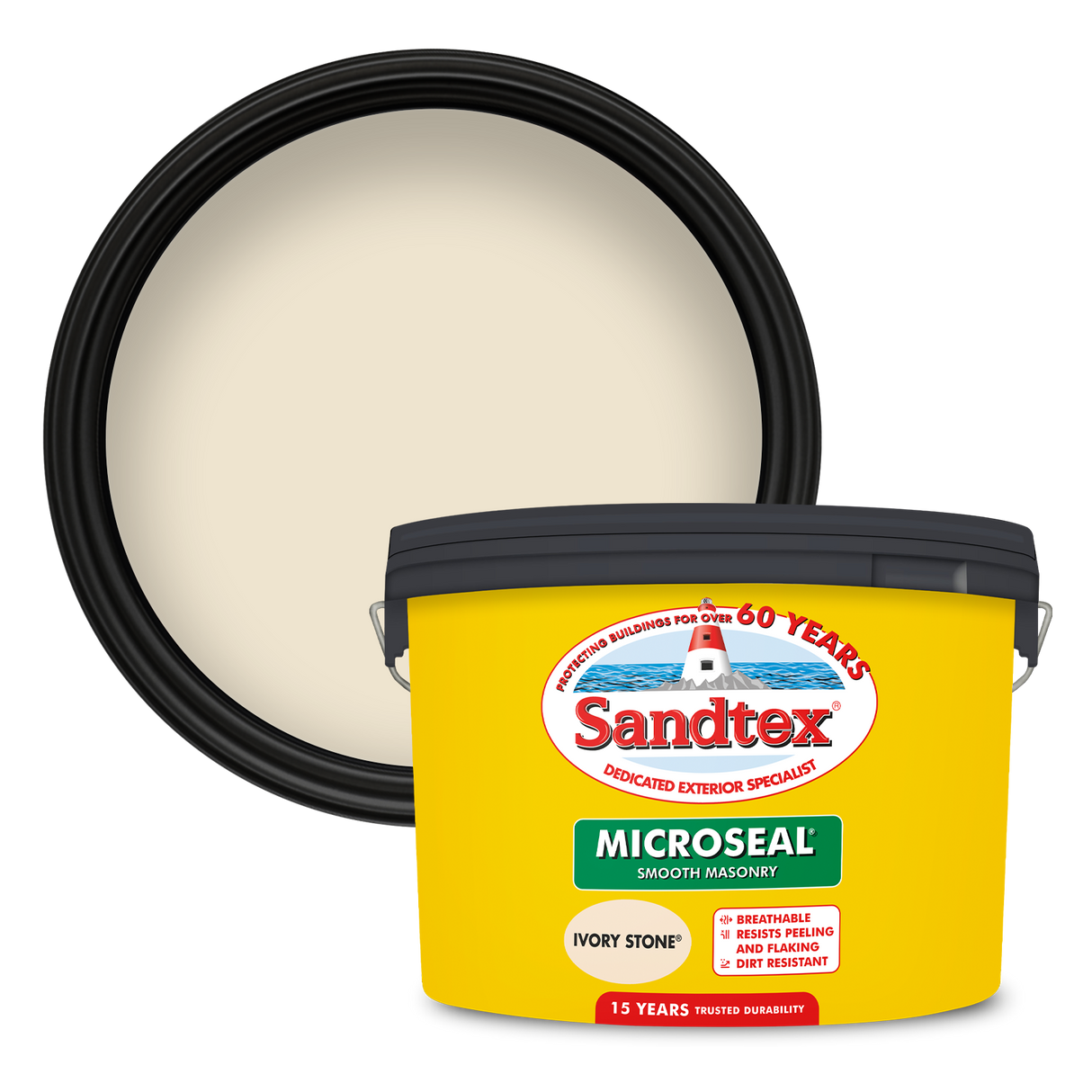 Sandtex-MasonryPaint-Microseal-Smooth-15Year-Weatherproof-Exterior-Wall-Paint-Ivory-Stone-10L