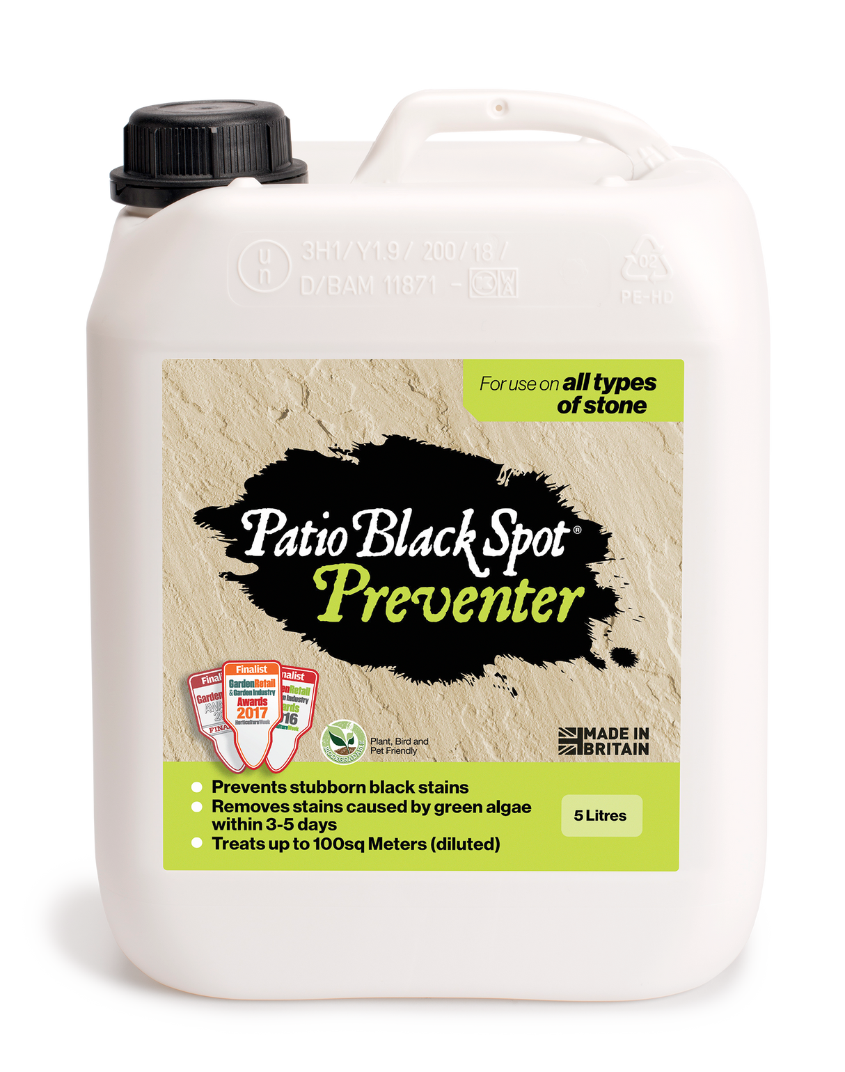 Patio Black Spot Preventer For All Stone Types 5 Litre