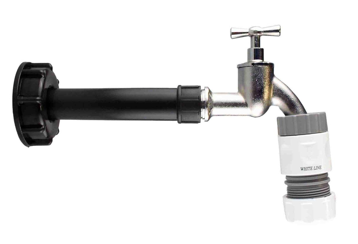 IBC 2” S60X6 Cap with Water Filter, Bib Tap and Max Flo Hose Connectors Set