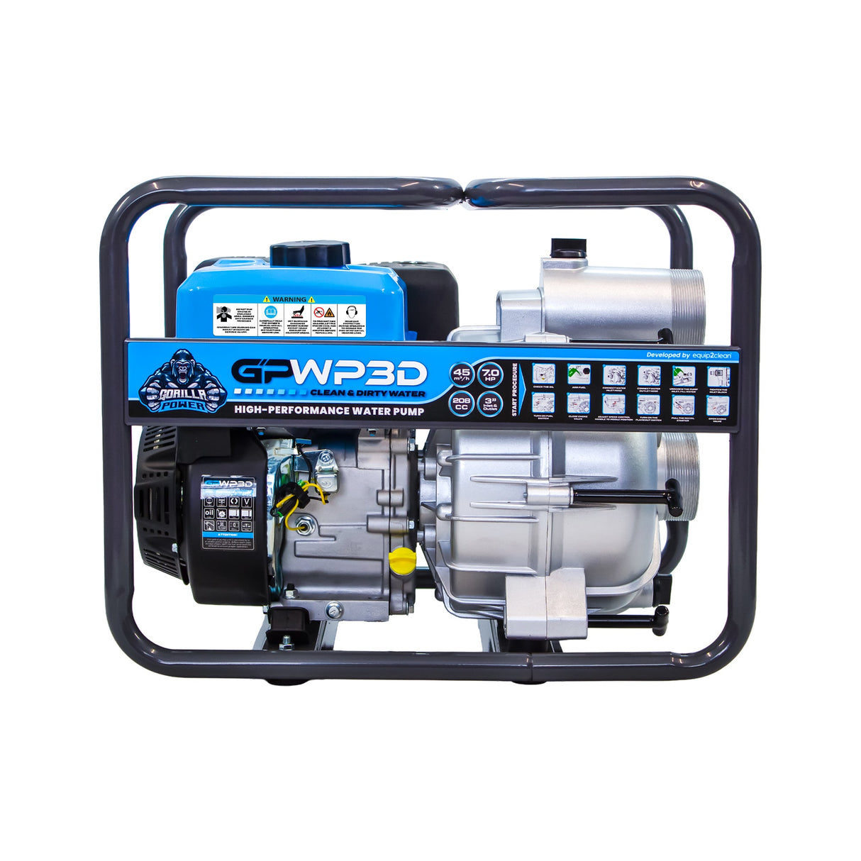 Gorilla Power GPWP3D 3" Dirty / Clean Trash Water Pump