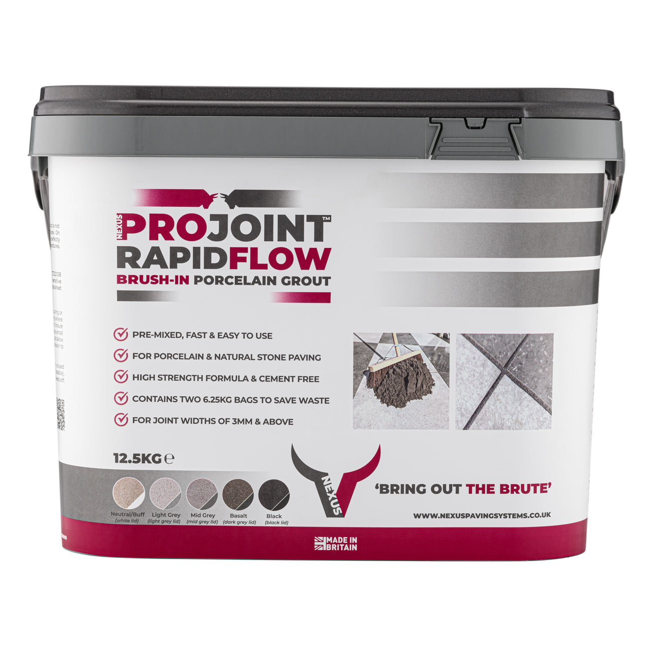 ProJoint Rapidflow Premixed Jointing Compound Neutral is presented in a neat, easy-to-use container.