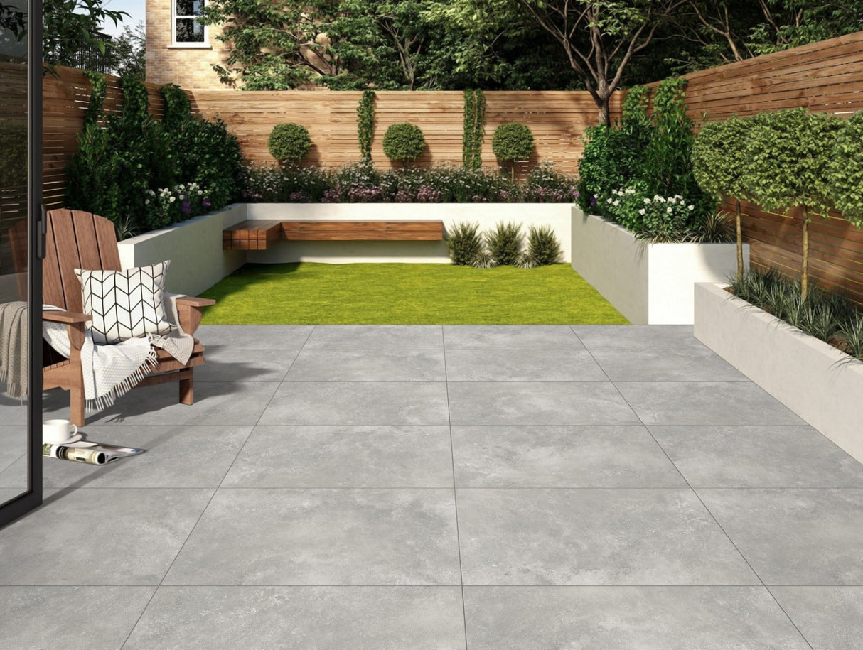 Luzia Porcelain Paving  Terra Grey Outdoor Tiles