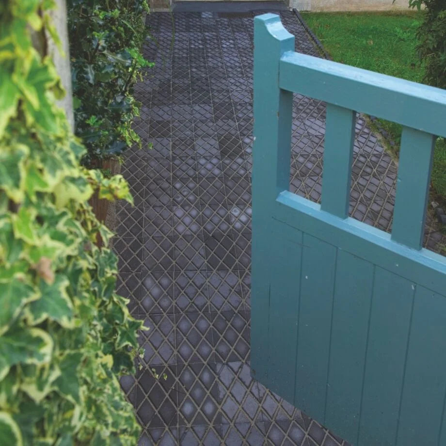 Victorian Diamond Welsh Slate concrete block pathway
