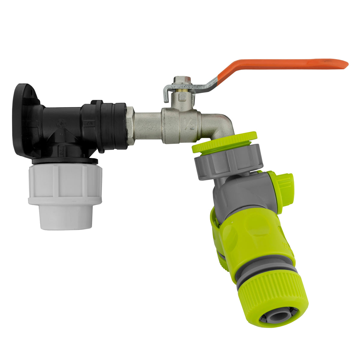 Wall Flange Kit 20mm MDPE - Lever Tap & Two Way Splitter & Connectors