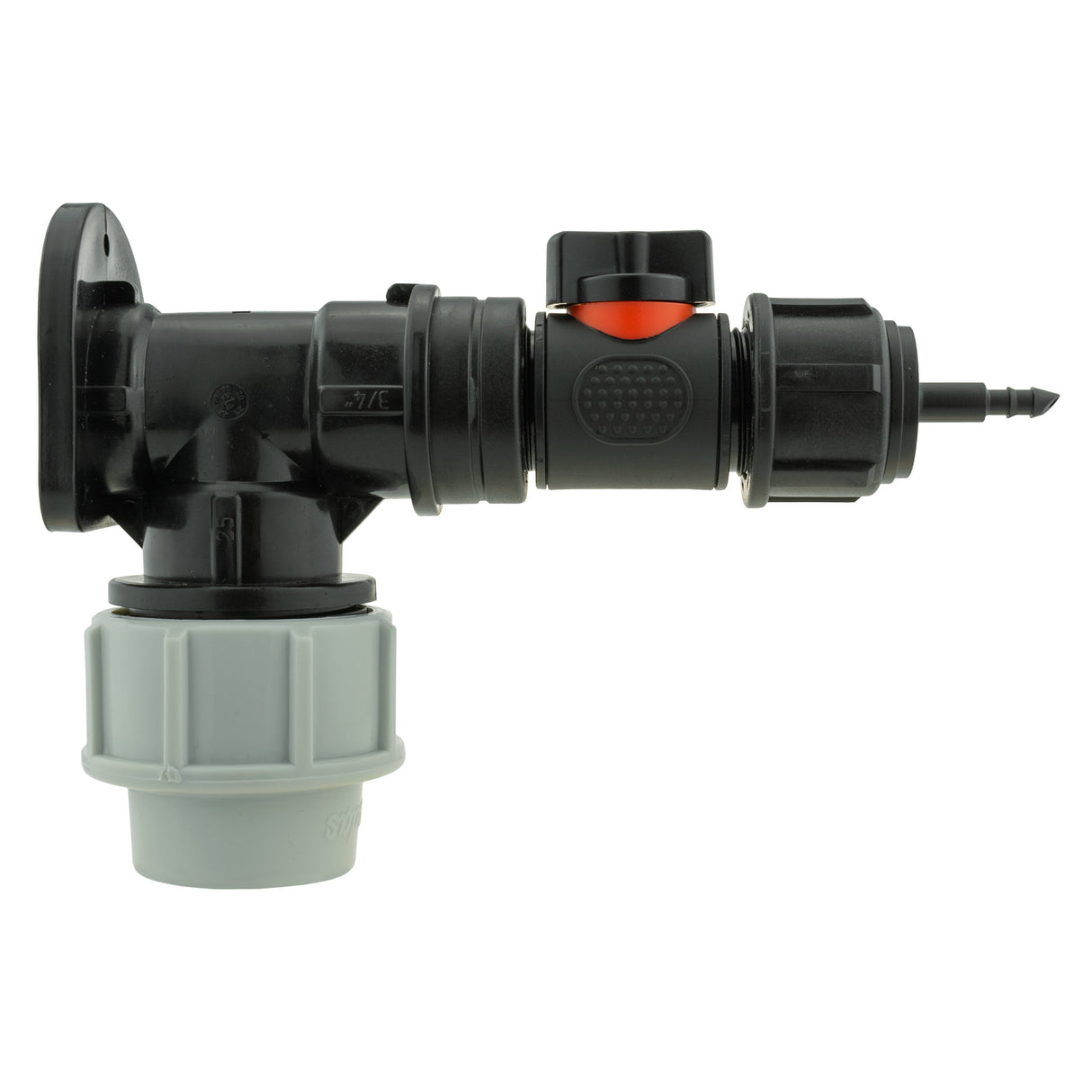 Wall Flange Kit 32mm MDPE + In-Line Valve + 4mm Micro Barb