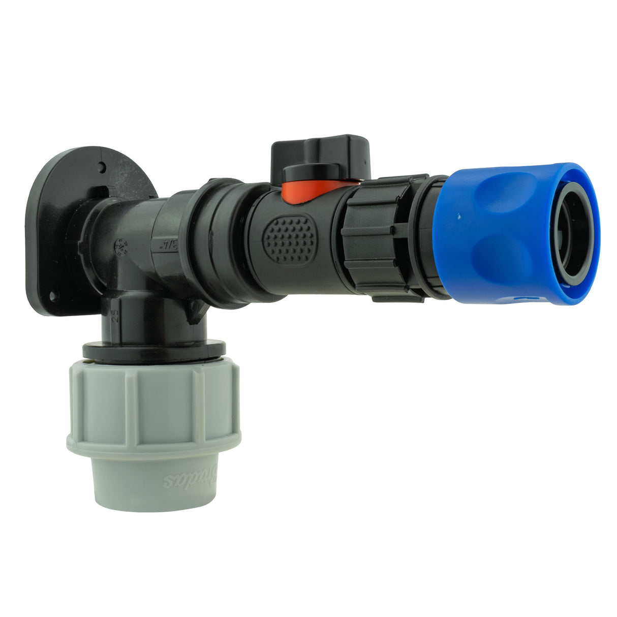 Wall Flange Kit 32mm MDPE + In-Line Valve & Female Quick Connector