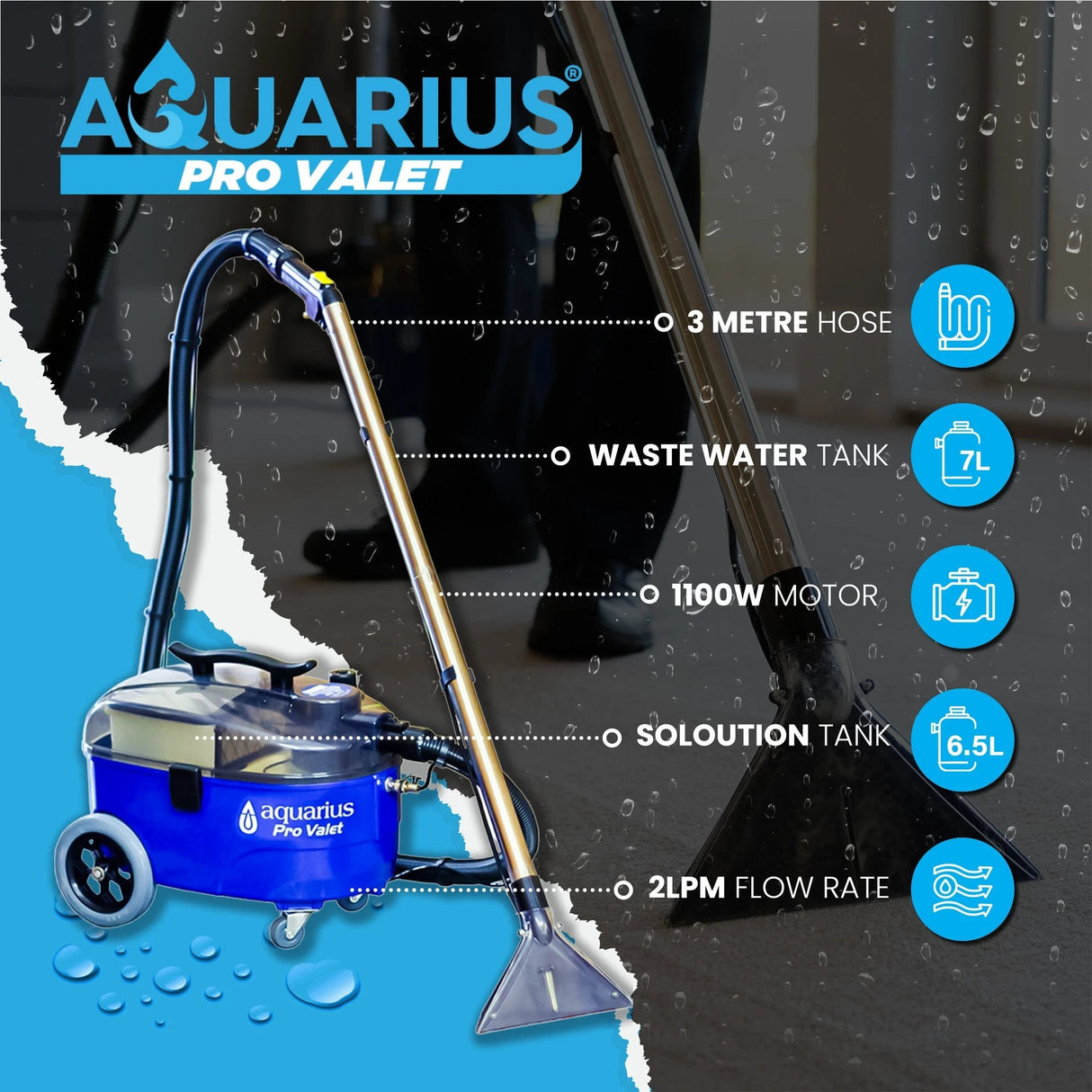 Aquarius Pro Valet Carpet and Upholstery Cleaner Car Valeting Machine - Armstrong Cheshire