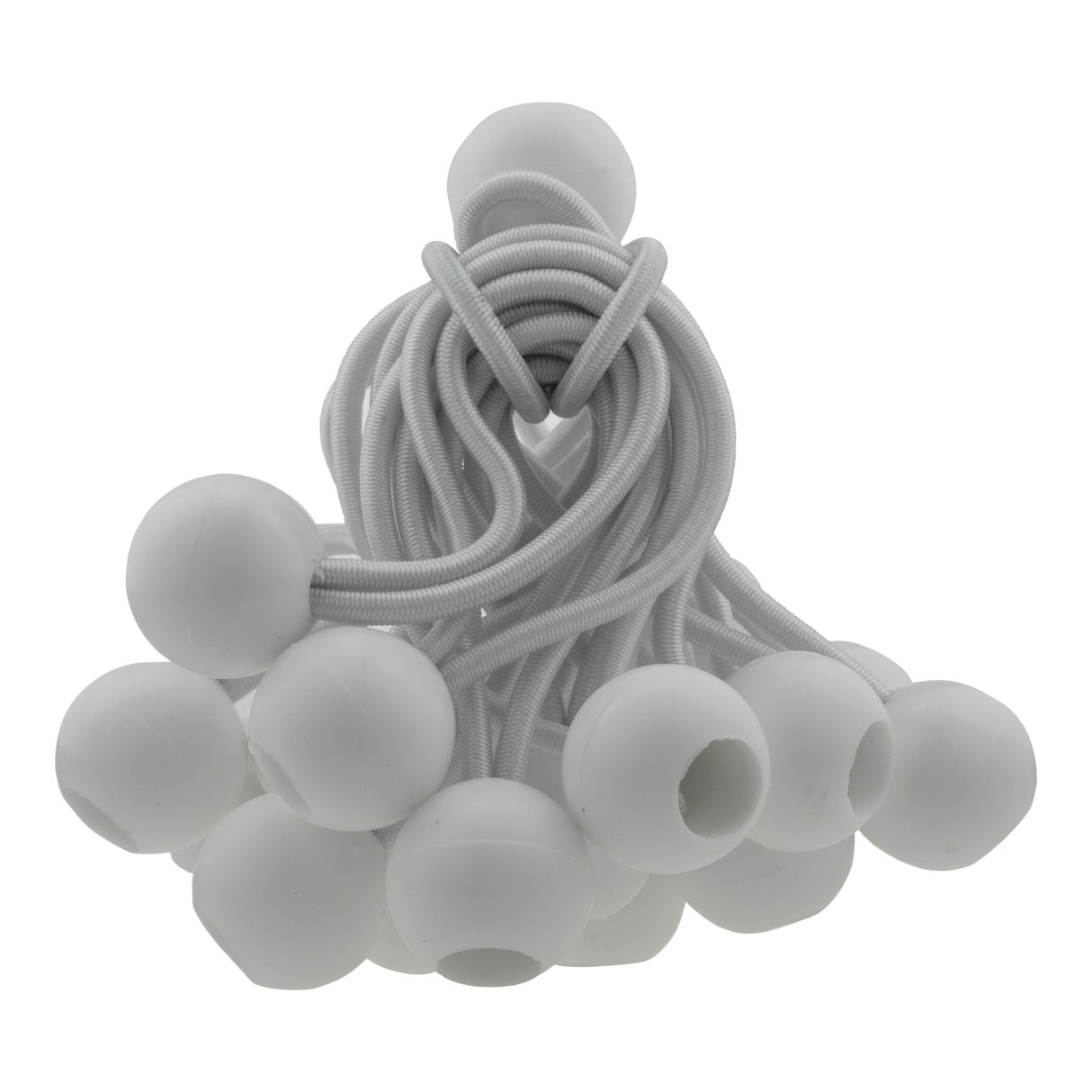 Black/Silver L-Grade Tarpaulin with 20 x 4" Bungee Balls (White)