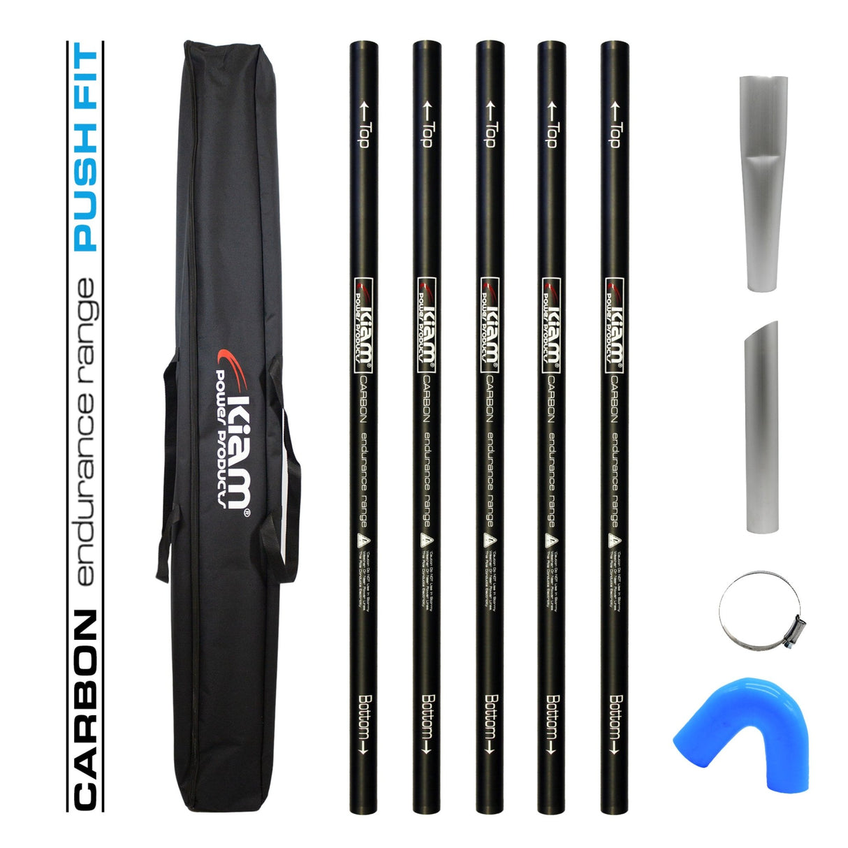 CARBON Fibre Endurance Range Push-fit Gutter Vacuum Pole Kit (51mm Diameter) 20ft-40ft Kits - Armstrong Cheshire
