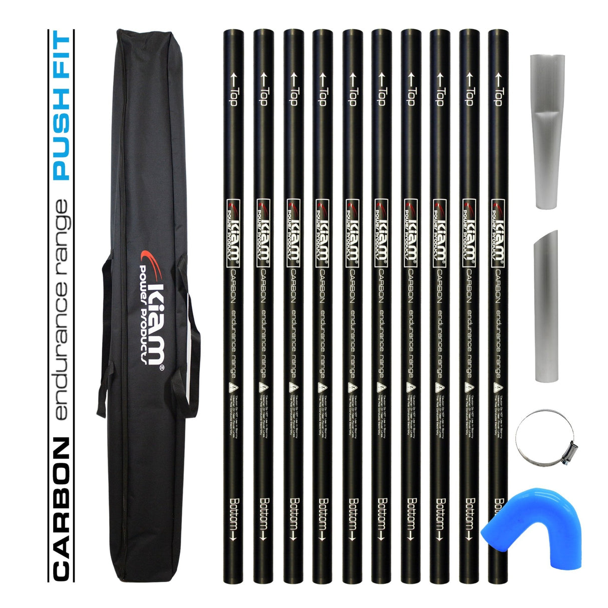 CARBON Fibre Endurance Range Push-fit Gutter Vacuum Pole Kit (51mm Diameter) 20ft-40ft Kits - Armstrong Cheshire