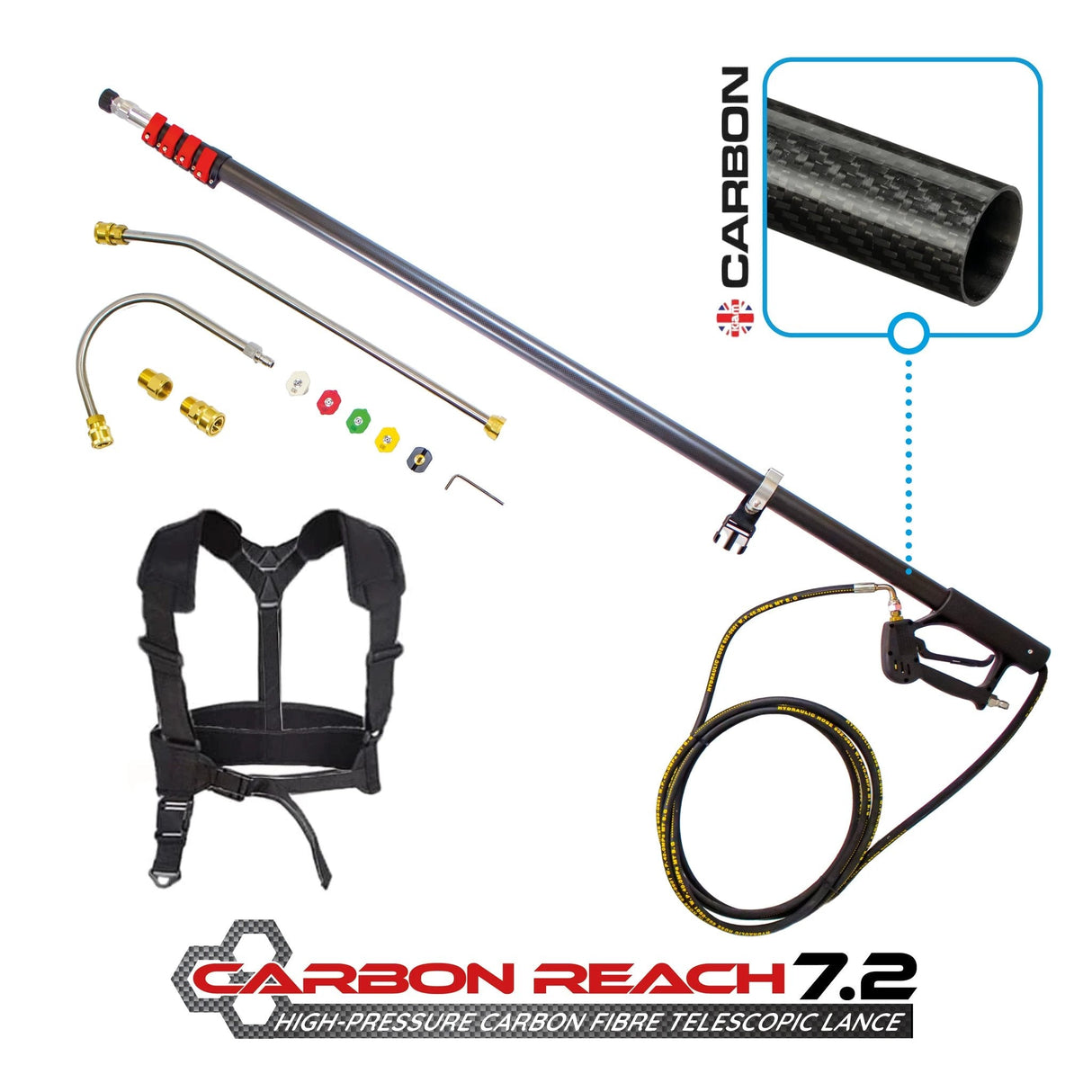 Carbon Reach 7.2 Metre Telescopic Carbon Fibre Lance - Armstrong Cheshire