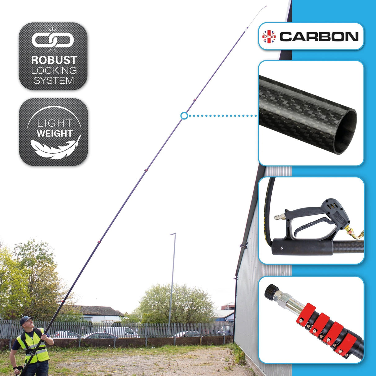 Carbon Reach 7.2 Metre Telescopic Carbon Fibre Lance - Armstrong Cheshire