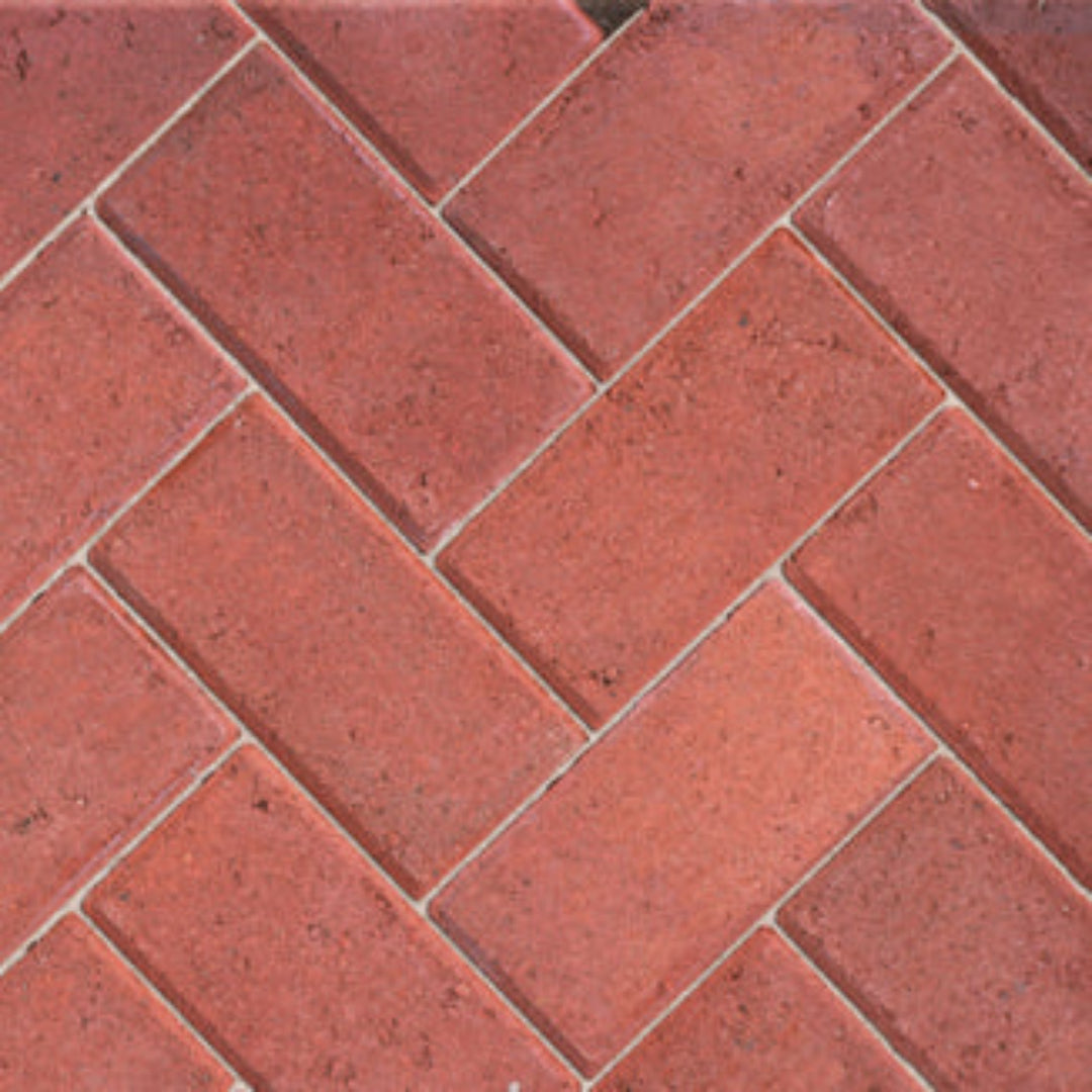 driveway red block paving