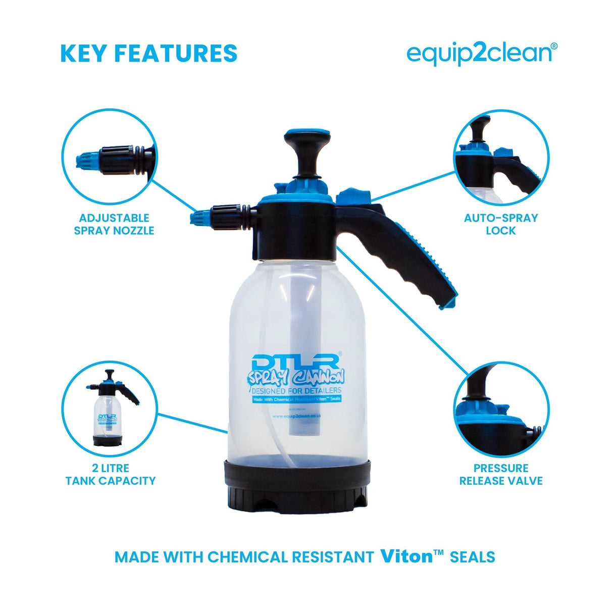 DTLR Spray Cannon pump action with VITON seals - 2 litre - Armstrong Cheshire
