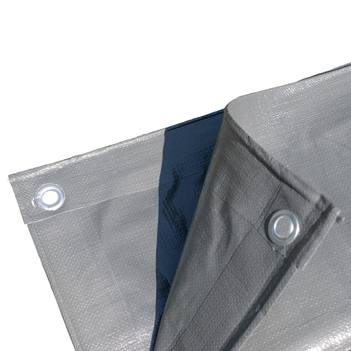 Grey L-Grade Tarpaulin with 10m of 6mm Bungee Rope and 10 x Slide Type Tarp Clips