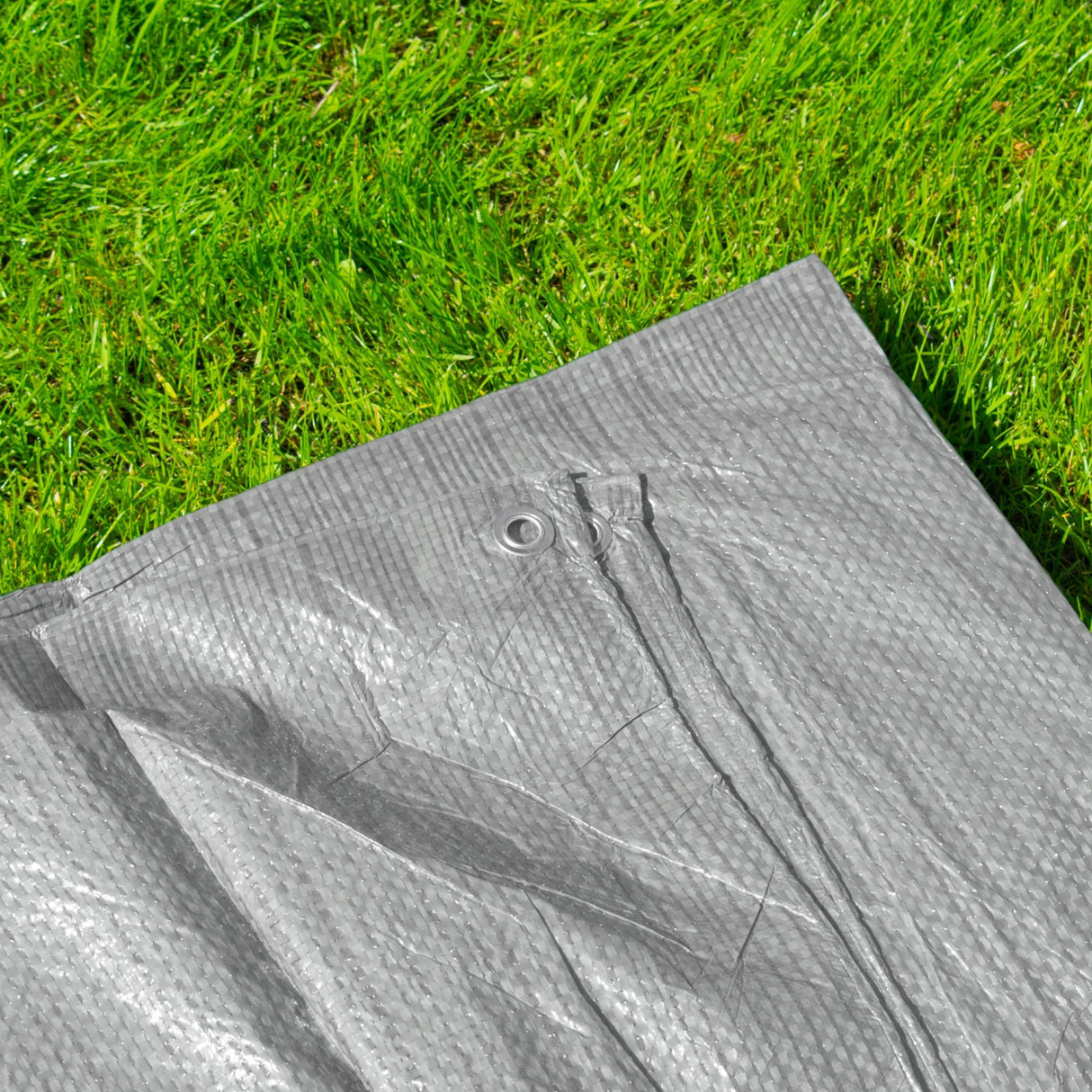 Grey S-Grade Tarpaulin with 20 x 4" Bungee Balls (White)