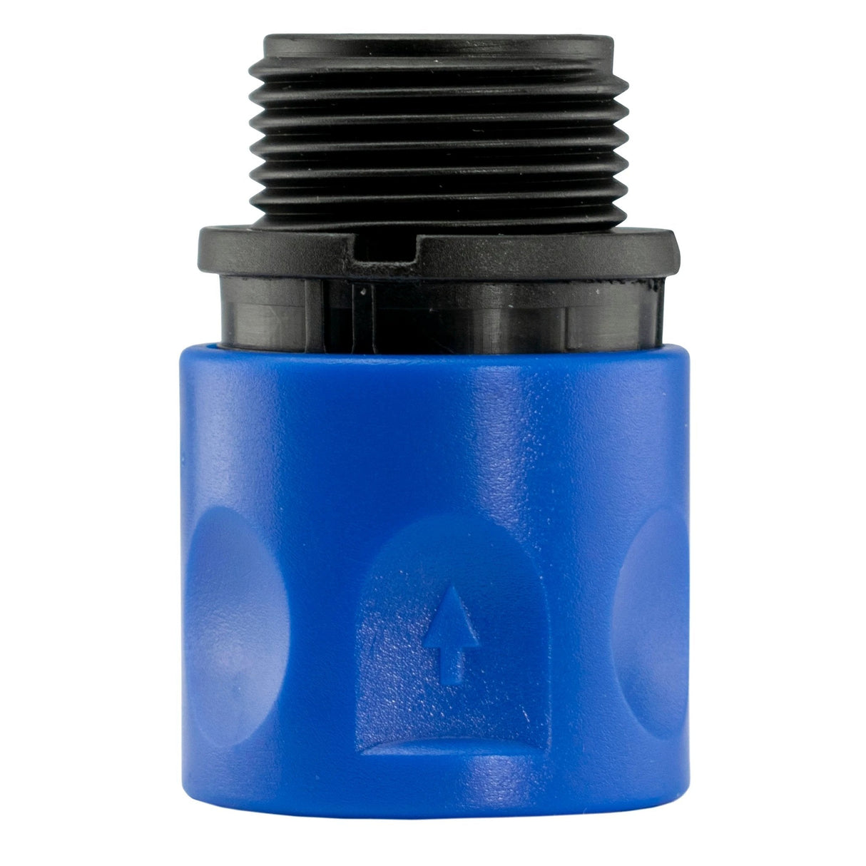 Hose Connector Blue with In-Line BSPF Valve and 20mm MDPE Straight - Armstrong Cheshire