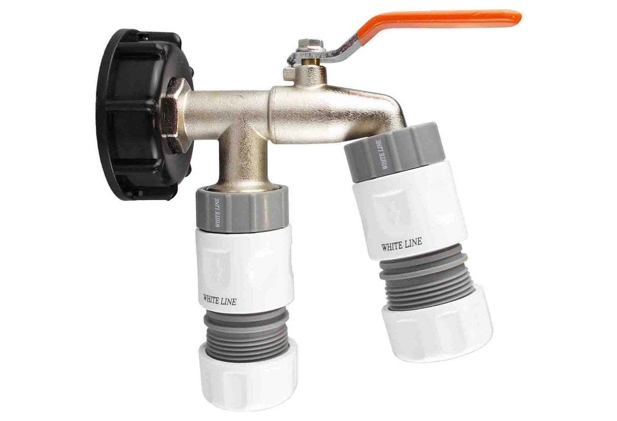 IBC 2” S60X6 Cap with Double Lever Tap and Max Flo Hose Connectors Set - Armstrong Cheshire