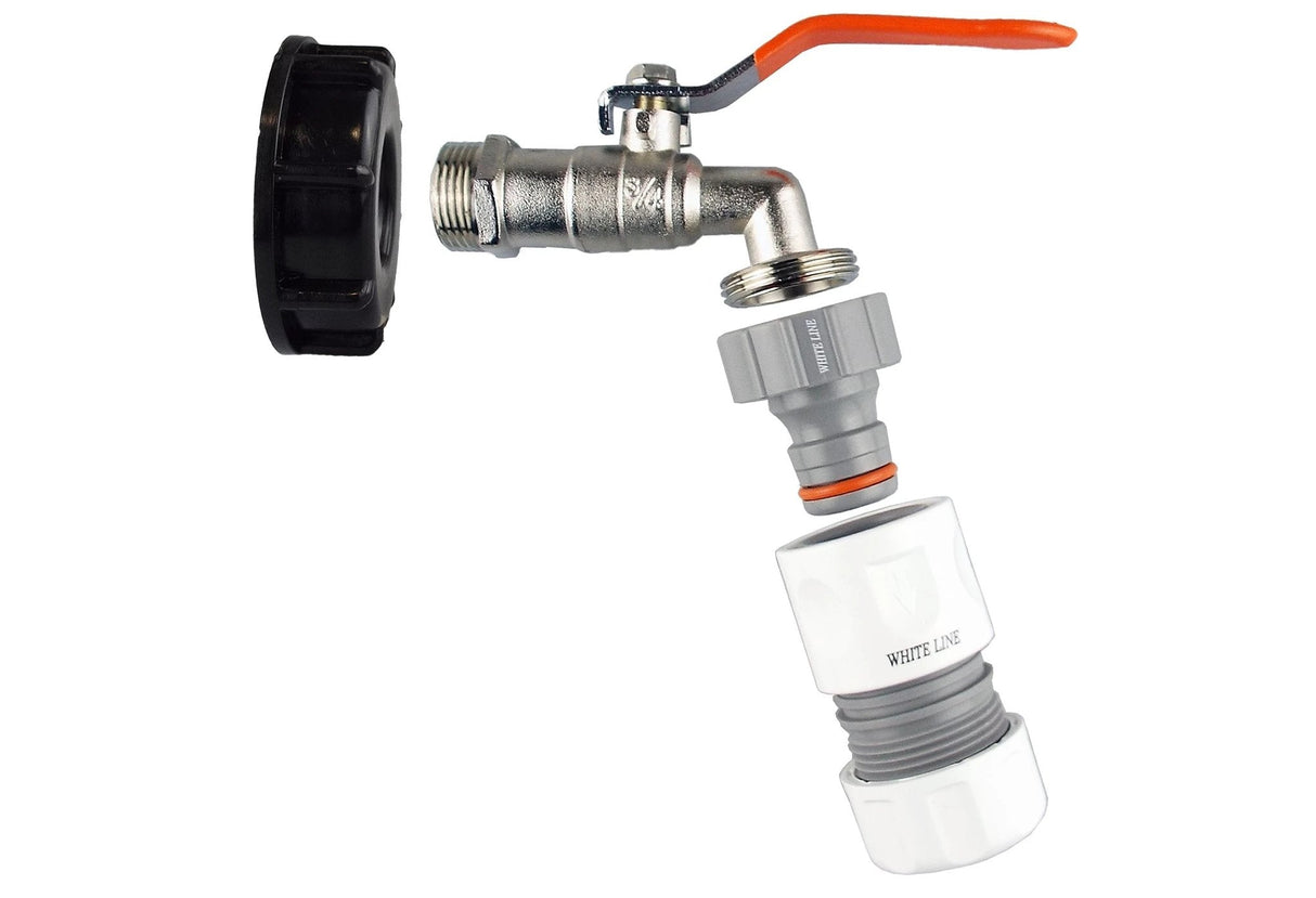 IBC 2” S60X6 Cap with Lever Tap and Max Flo Hose Connectors Set - Armstrong Cheshire