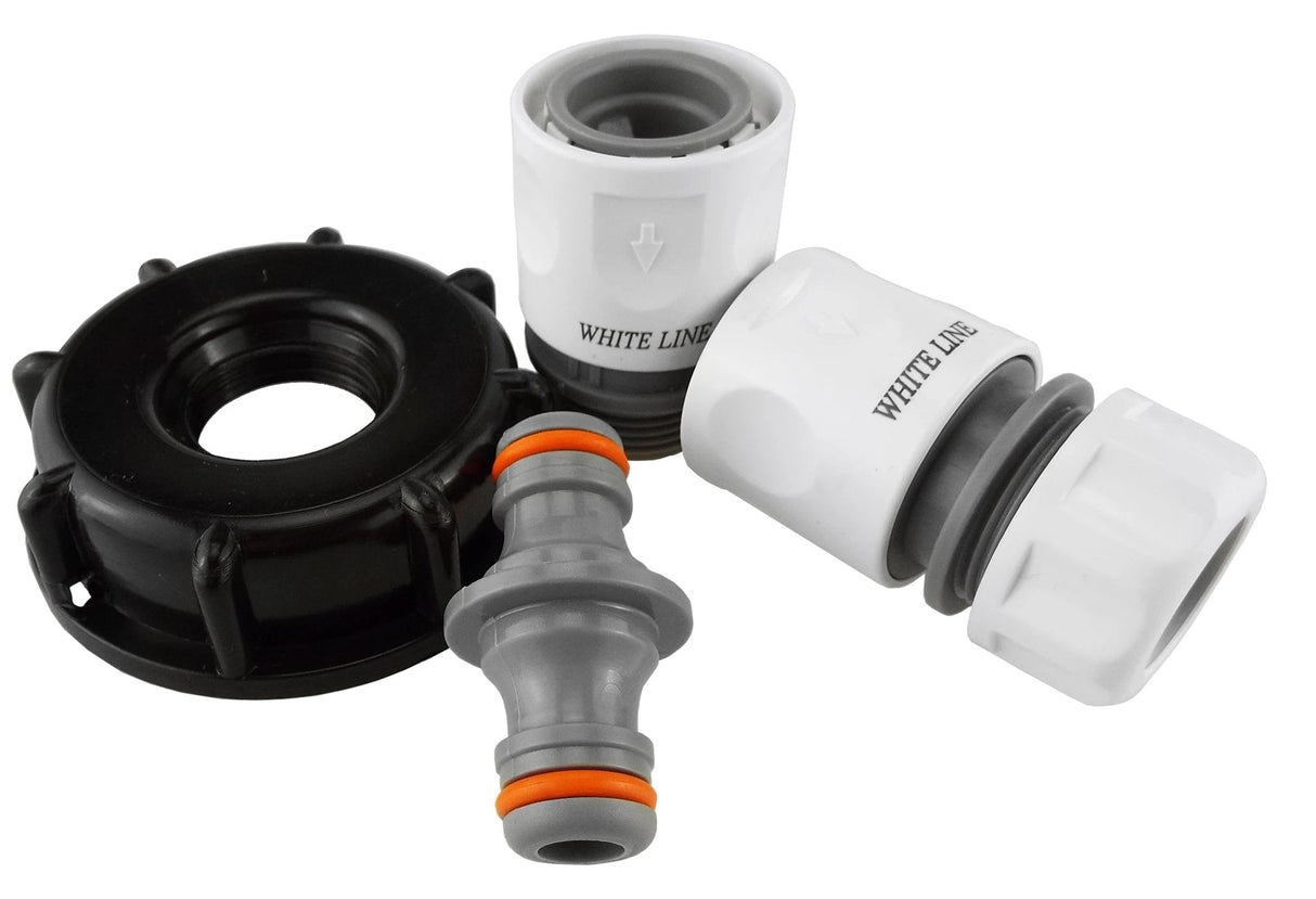 IBC 2” S60X6 Cap with Threaded Hose Fitting, Double Male and Hose Connector WL - Armstrong Cheshire