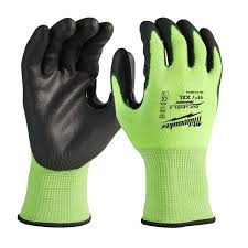 Milwaukee Hi Vis Cut C Gloves For Precision Work With High Visibility And Cut Resistance