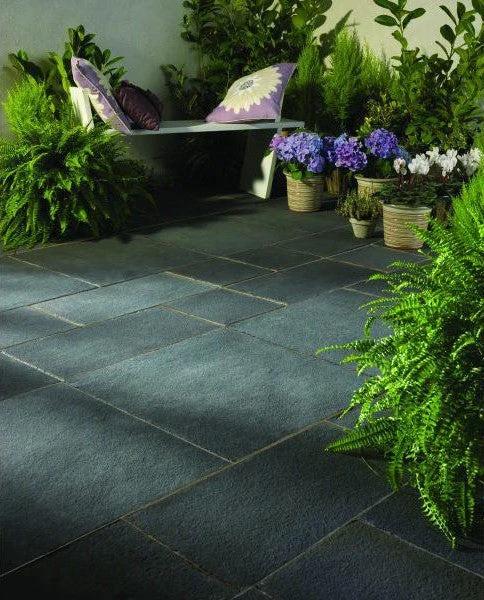 Natural Limestone Paving Slabs – Blue Black, Mixed Sizes, 22mm Thick - Mixed size Paving Tiles - Armstrong Cheshire