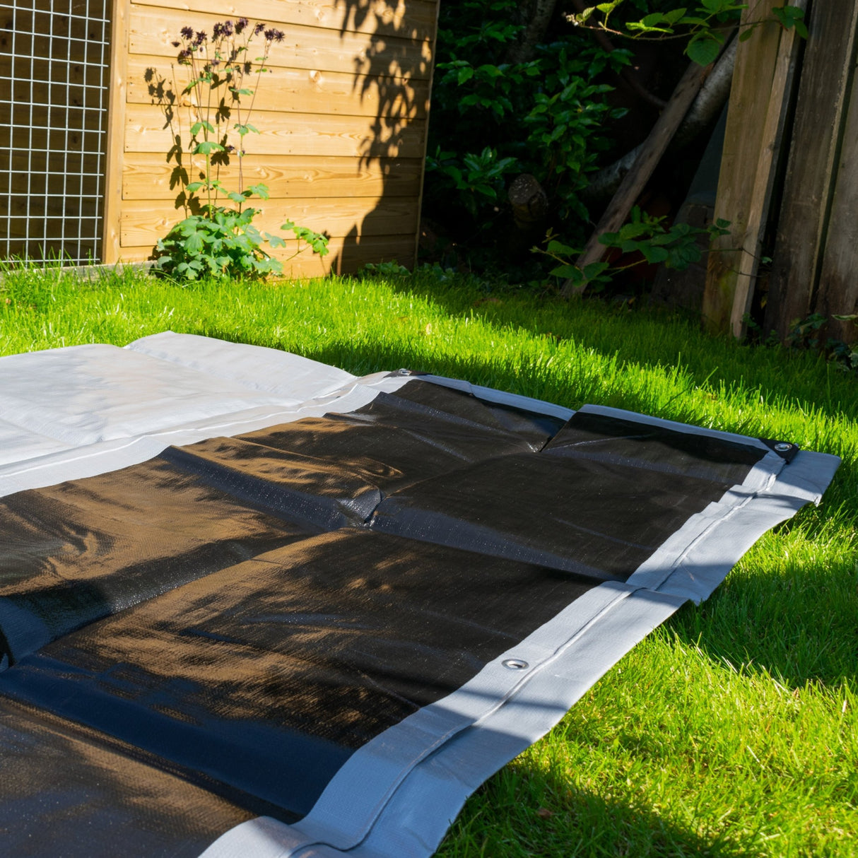 Silver XL-Grade Tarpaulin with 20 x 6" Bungee Balls (White)