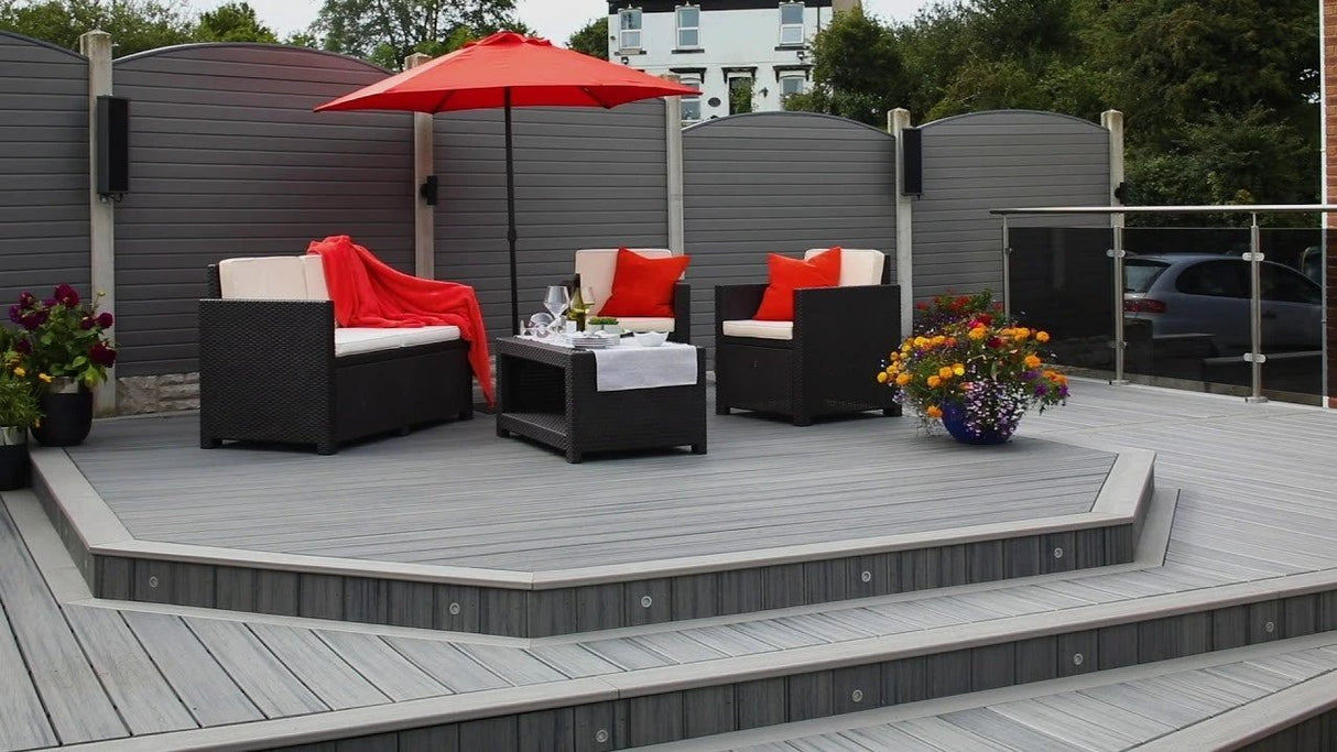 Trex Decking Board Composite Grooved 25mmx140mm Island Mist 3660mm - Armstrong Cheshire