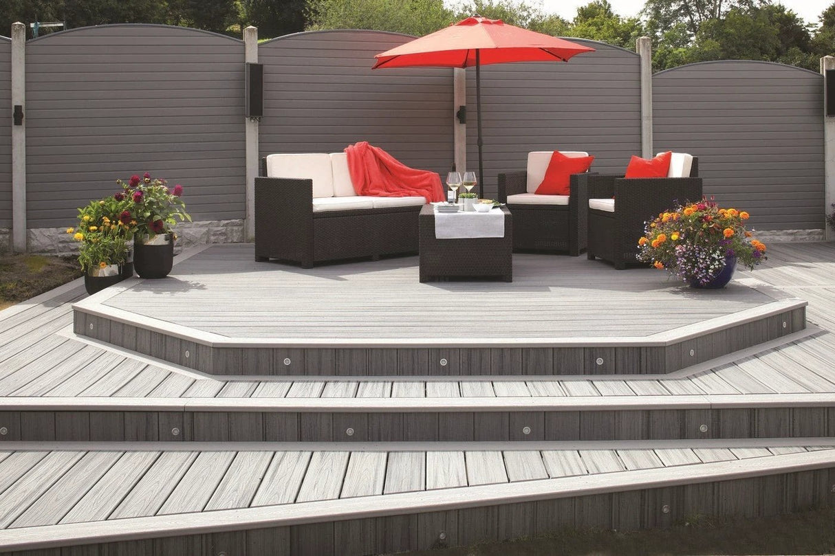 Trex Decking Board Composite Solid 25mmx140mm Island Mist 3660mm - Armstrong Cheshire