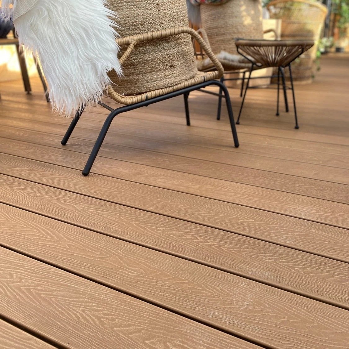 Triton Composite Decking Board – Teak | Affordable Uncapped WPC Deckin by Triton
