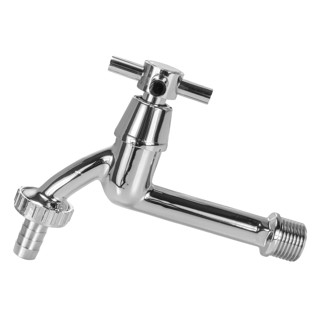 Wall Flange Kit 20mm MDPE - Extended Brass Chrome Tap 1/2" Barb - Armstrong Cheshire