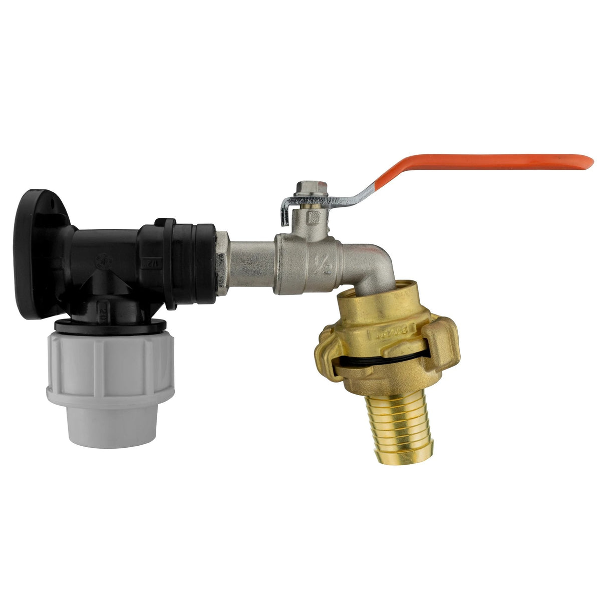 Wall Flange Kit 20mm MDPE + Lever Tap + 25mm Barbed Geka Set - Armstrong Cheshire