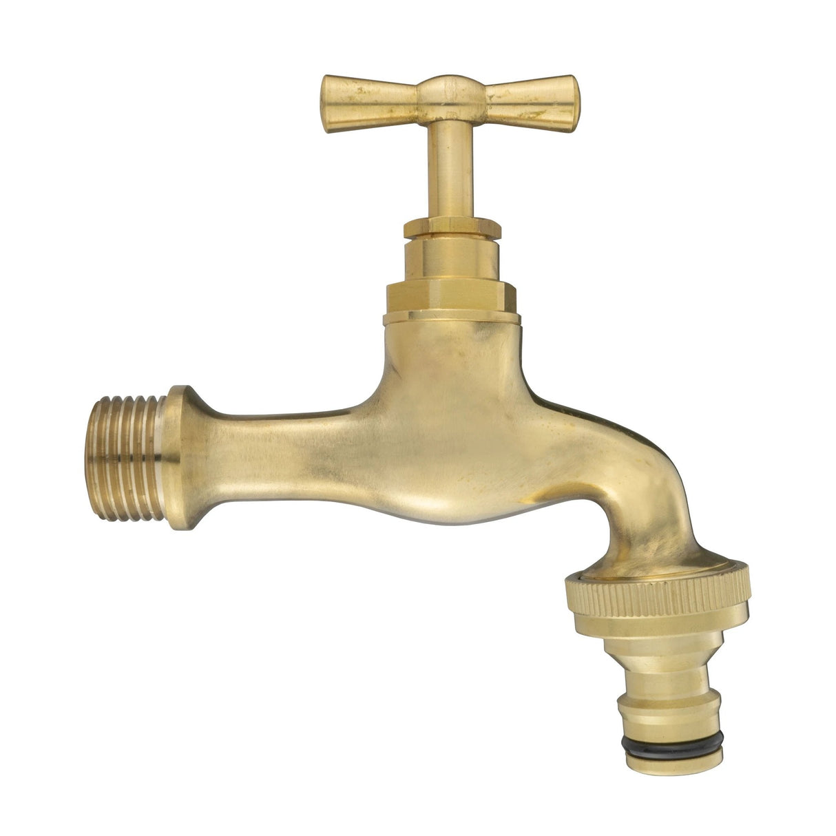 Wall Flange Kit 20mm MDPE - Polished Brass Bib Tap with Snap On - Armstrong Cheshire