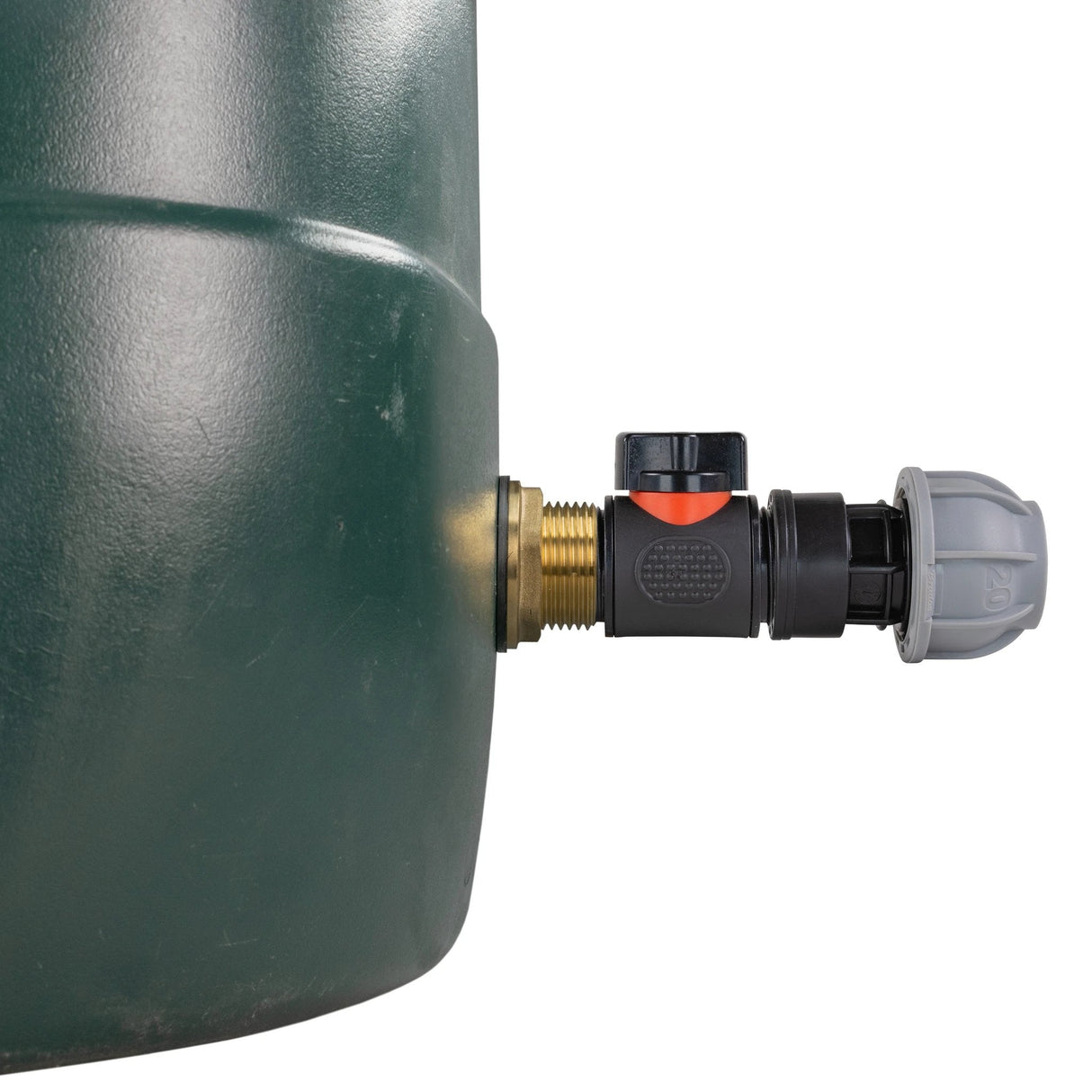 Water Butt Brass Kit 1" with In-Line Valve + 20mm MDPE - Armstrong Cheshire