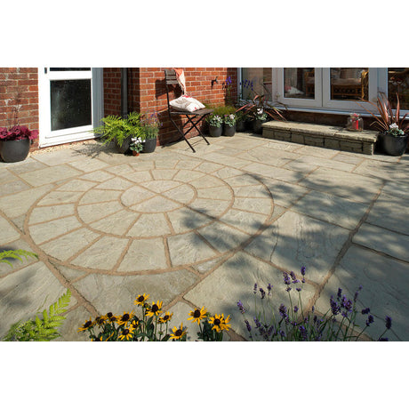 Patio Circle Kit Cathedral Paving 1.8m Weathered Moss