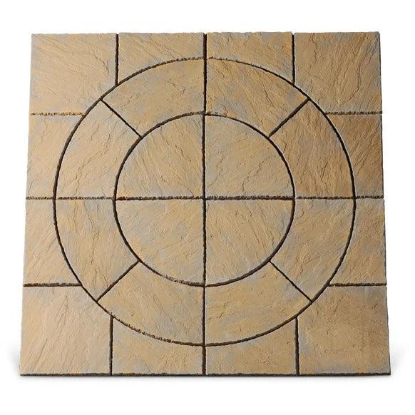 Chalice Concrete Paving Circle With Squaring Off Kit Honey Brown 3.24m2 - Armstrong Cheshire