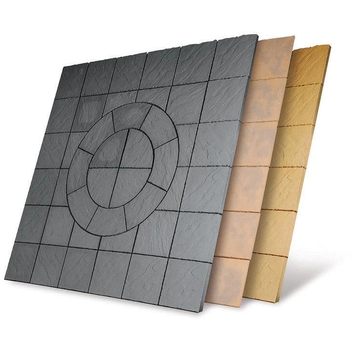 Chalice Concrete Paving Circle With Squaring Off Kit Welsh Slate 7.29m2 - Armstrong Cheshire