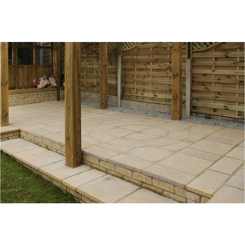 Patio Circle Kit Chalice Paving Honey Brown Small