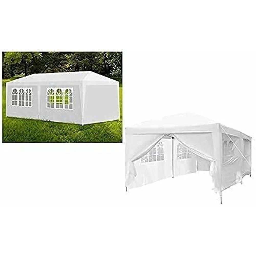 Gazebo set 6x3M Marquee with SidePanels HeavyDuty FullyWaterproof Popup Gazebo with 4Premium Side Walls White - Armstrong Cheshire