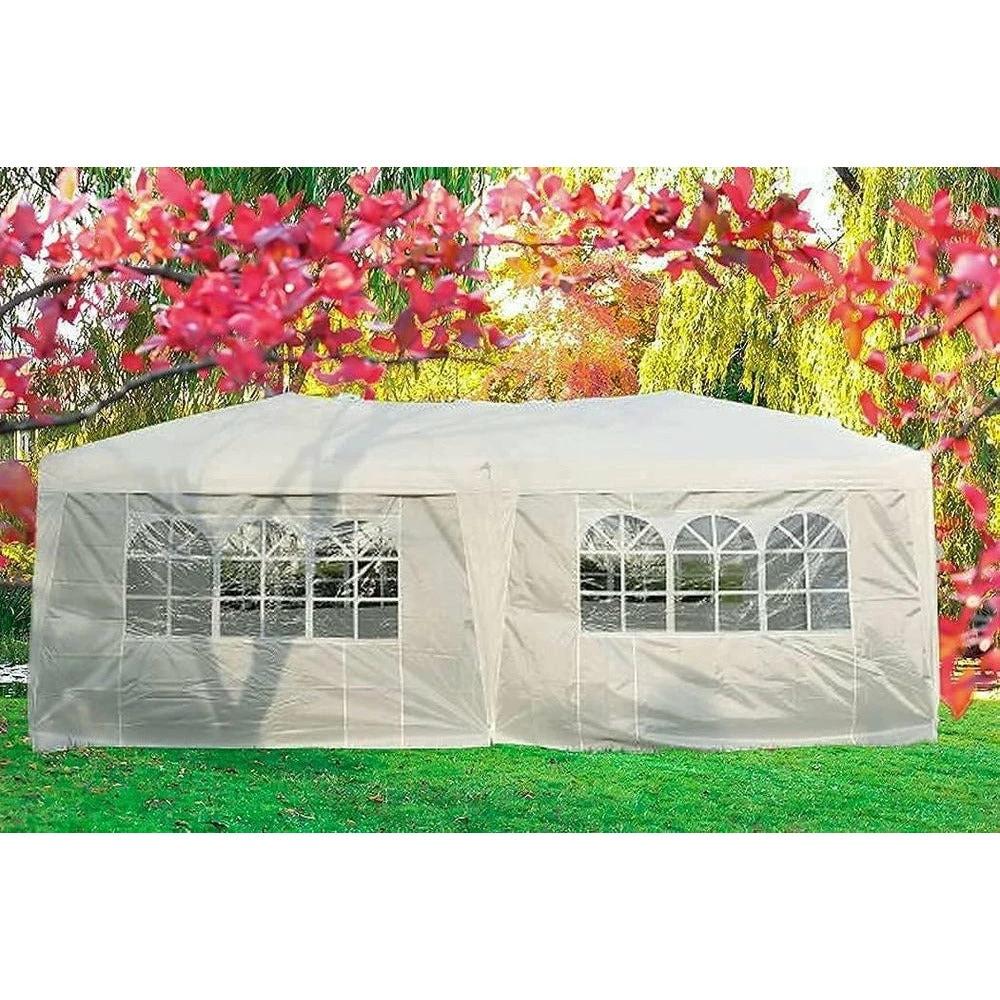 Gazebo set 6x3M Marquee with SidePanels HeavyDuty FullyWaterproof Popup Gazebo with 4Premium Side Walls White - Armstrong Cheshire