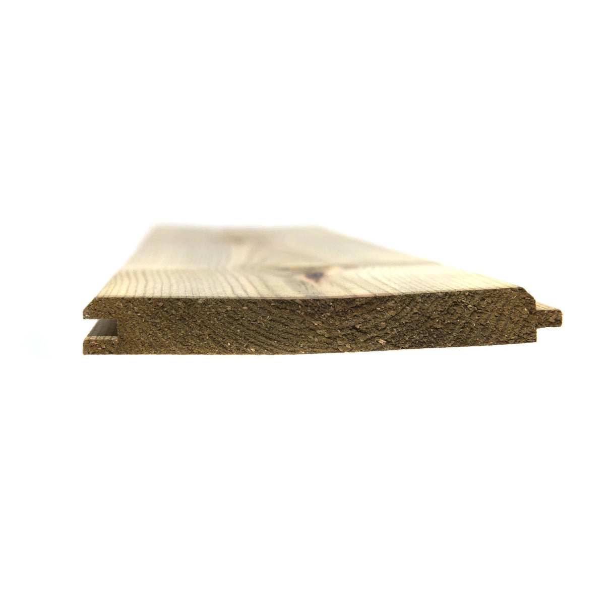 Green Treated Tongue and Groove TGV External Wood Cladding - 14mm x 113mm Finished Size - Armstrong Cheshire