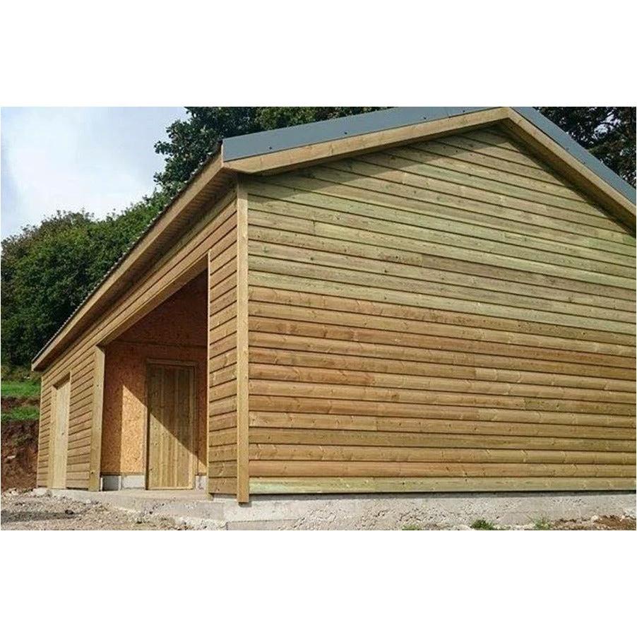 Green Treated Wooden Shiplap Cladding 19mm x 125mm (5x3/4") - Armstrong Cheshire