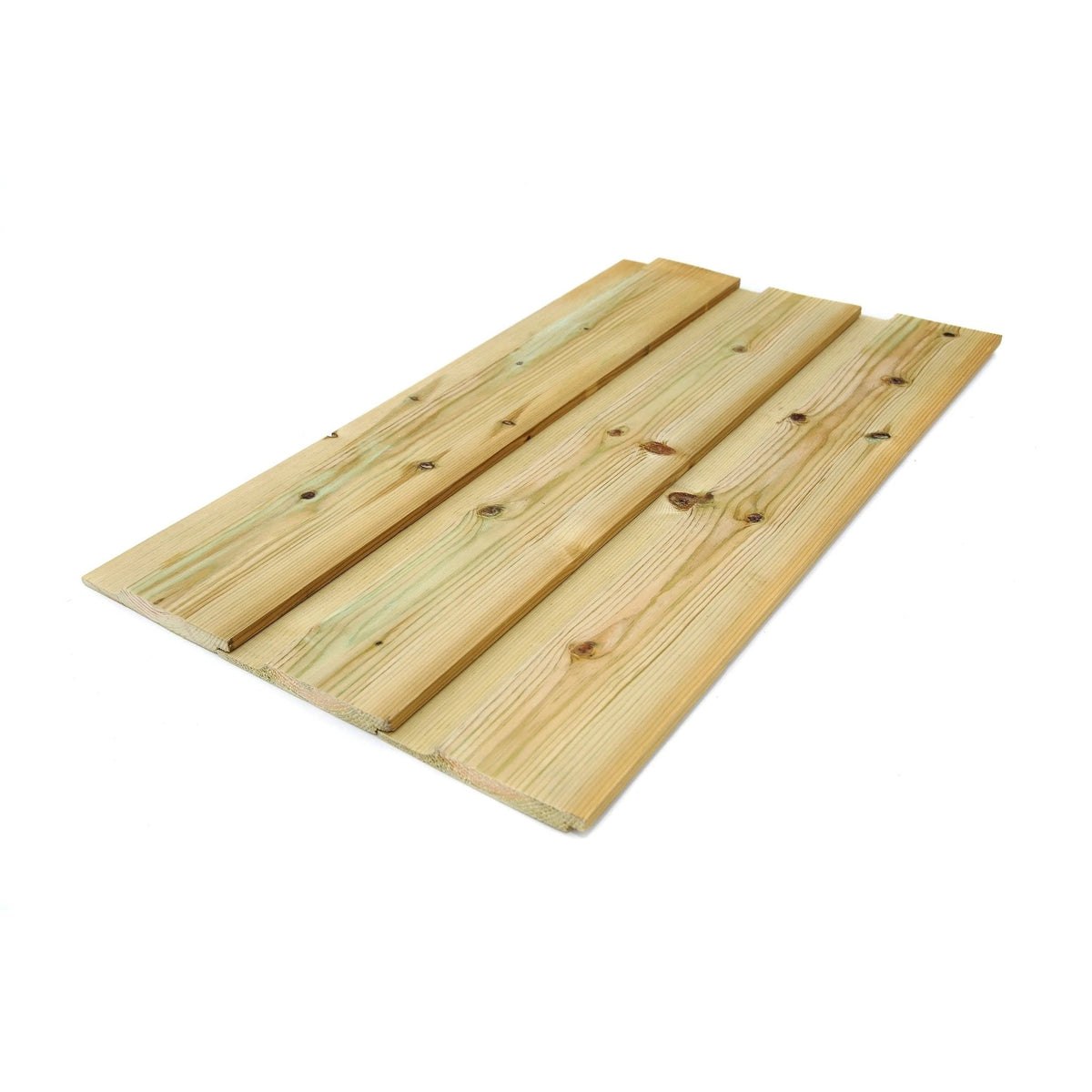 Green Treated Wooden Shiplap Cladding 19mm x 125mm (5x3/4") - Armstrong Cheshire