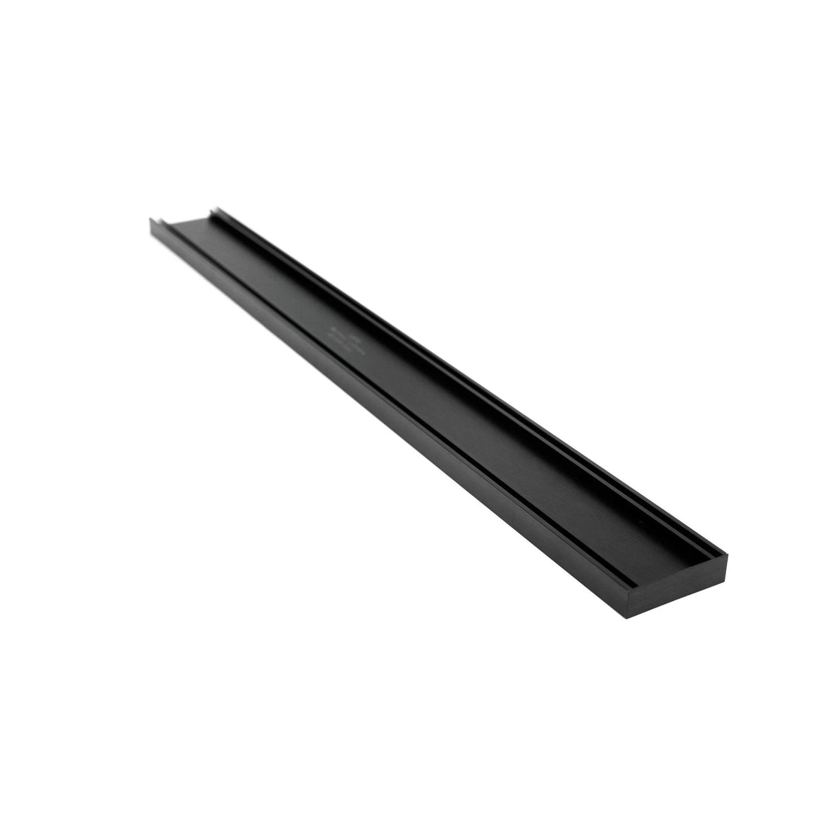 Lauxes Aluminium Slimline Tile Insert Linear Shower Drain Grate 26mm - Midnight Black - Armstrong Cheshire