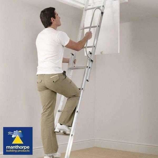 Manthorpe Loft Hatch Access Ladder Aluminium 2 Section GLL256-Armstrong Supplies