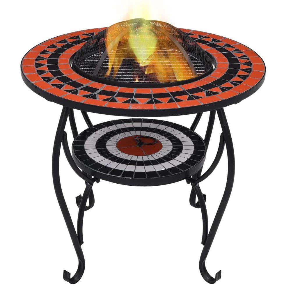 Mosaic Fire Pit Table 26.8" Ceramic Fireplace Heater Multi Designs - Armstrong Cheshire