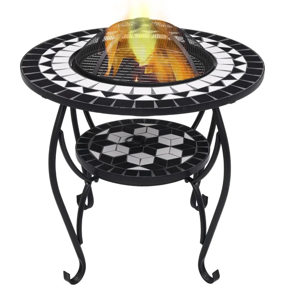 Mosaic Fire Pit Table 26.8" Ceramic Fireplace Heater Multi Designs - Armstrong Cheshire