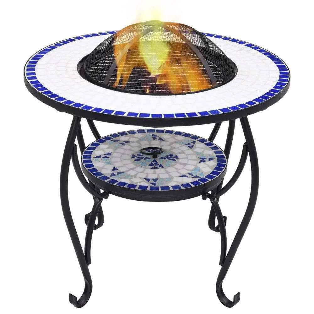 Mosaic Fire Pit Table 26.8" Ceramic Fireplace Heater Multi Designs - Armstrong Cheshire