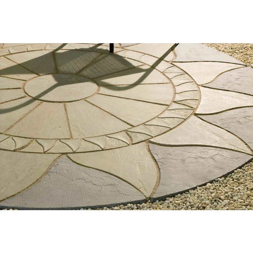Patio Circle Kit Sun Circle Concrete Paving 2.56m Antique Grey - Armstrong Cheshire