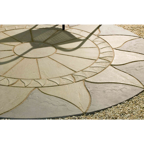 Sun Circle 2.56m Paving Patio Kit Antique Grey-Armstrong Supplies